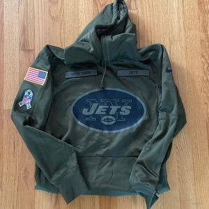 EUC NY JETS armed forces sweatshirt size AS
